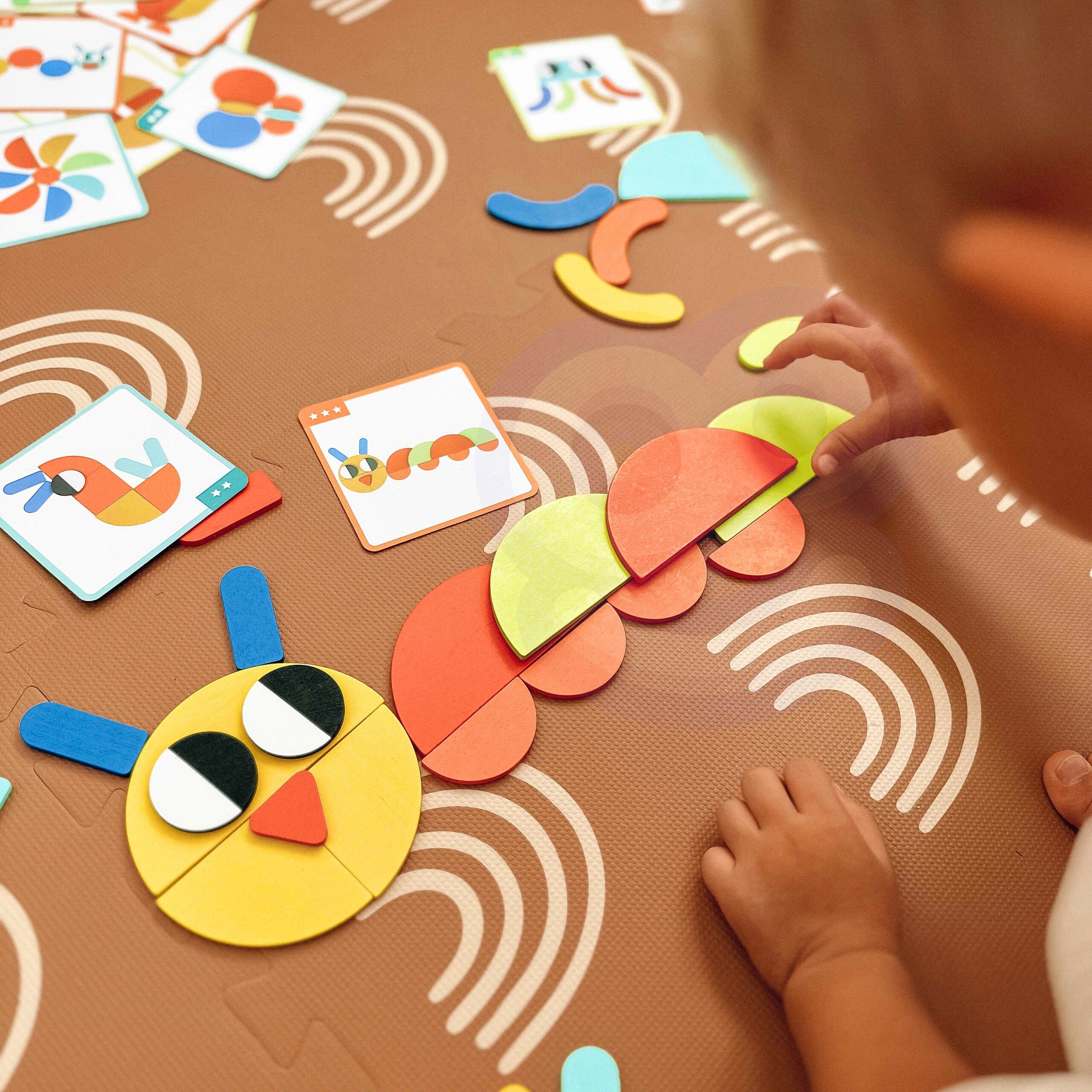WOOPIE GREEN drveni Montessori puzzle 40 Patterns to Recreate 55 dijelova FSC Certified - Slika 4