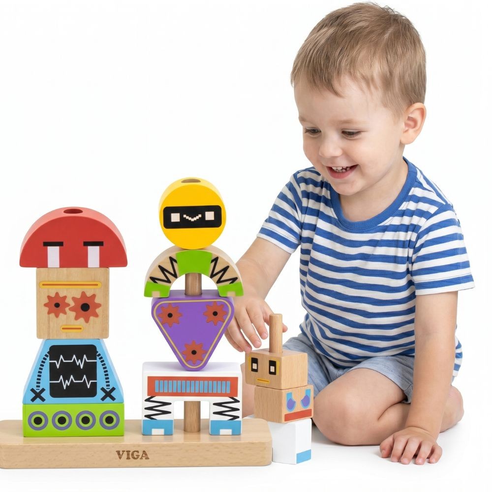 VIGA Robots Pyramid puzzle + Patterns 8 dijelova