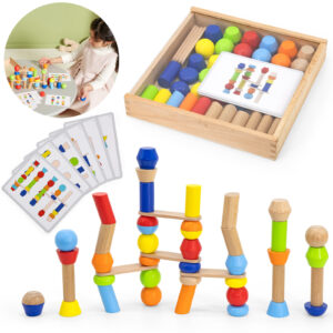 VIGA drveni Geometric kocke puzzle 52 dijelova