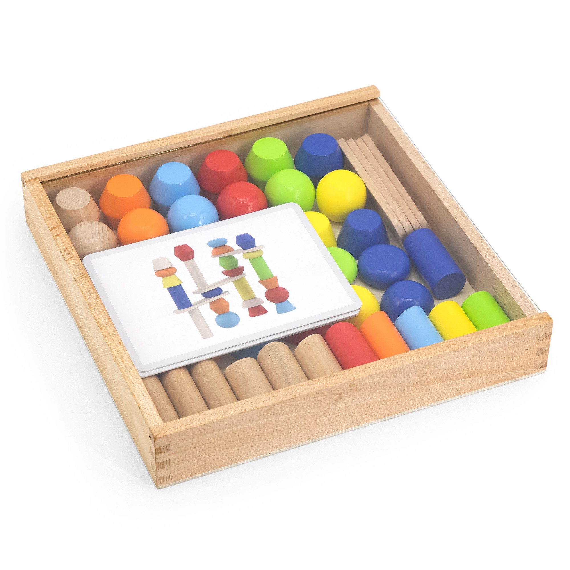 VIGA drveni Geometric kocke puzzle 52 dijelova - Slika 7