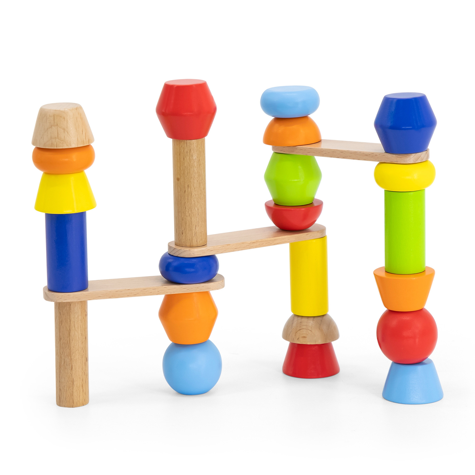 VIGA drveni Geometric kocke puzzle 52 dijelova - Slika 8