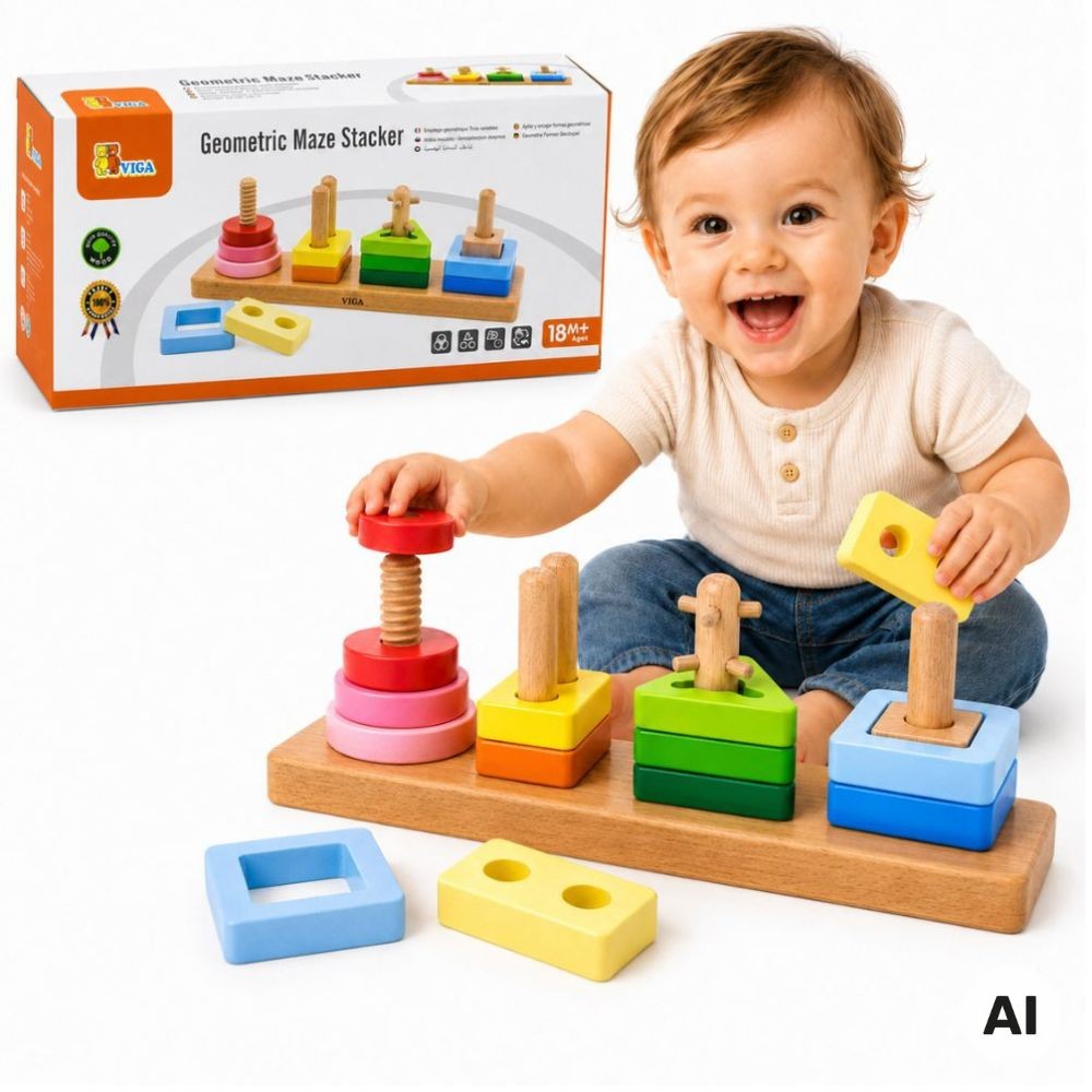 Viga Toys drveni sorter oblika
