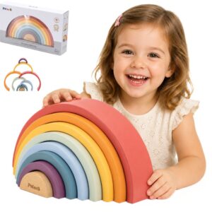 VIGA PolarB drveni Rainbow puzzle kreativni Montessori kocke