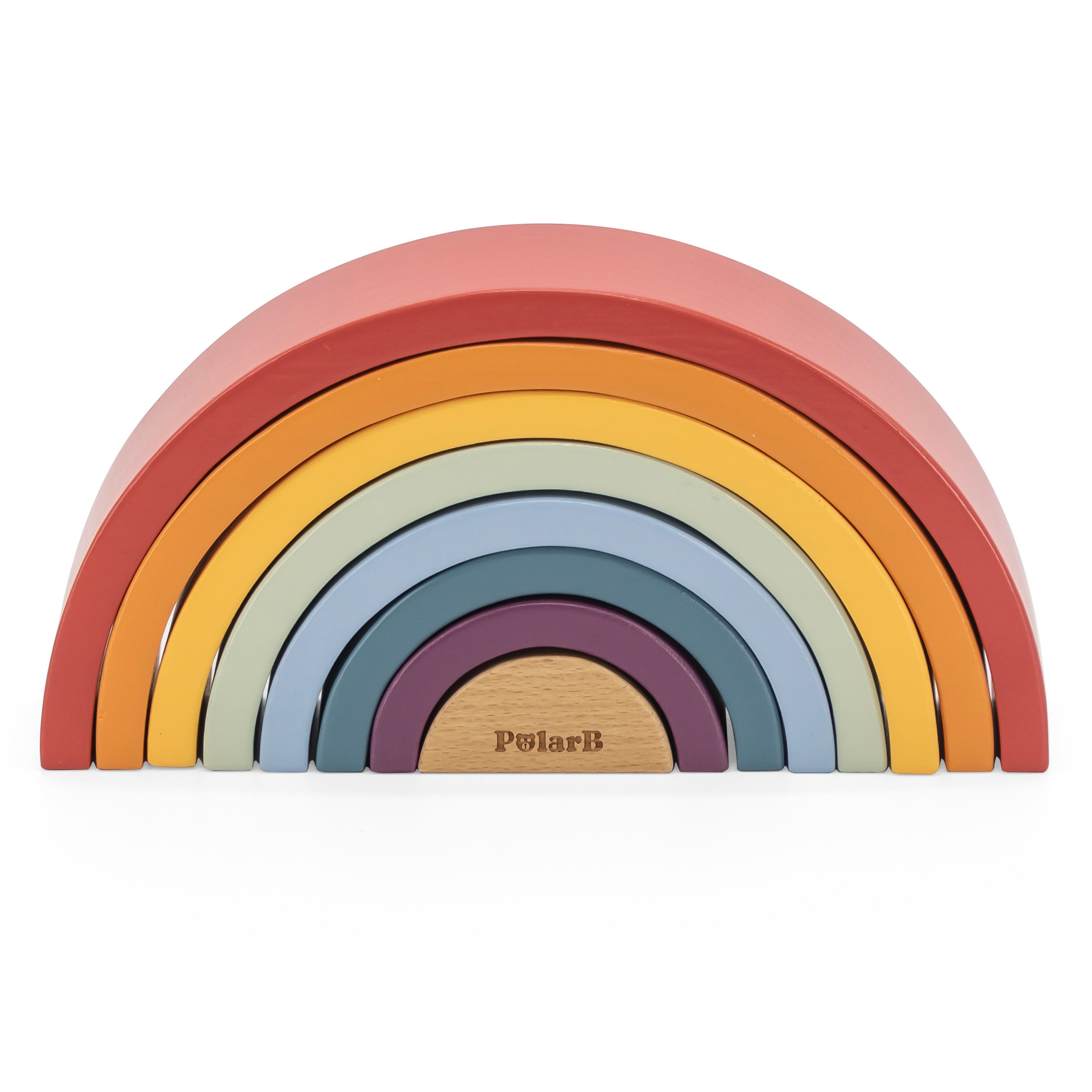 VIGA PolarB drveni Rainbow puzzle kreativni Montessori kocke - Slika 5