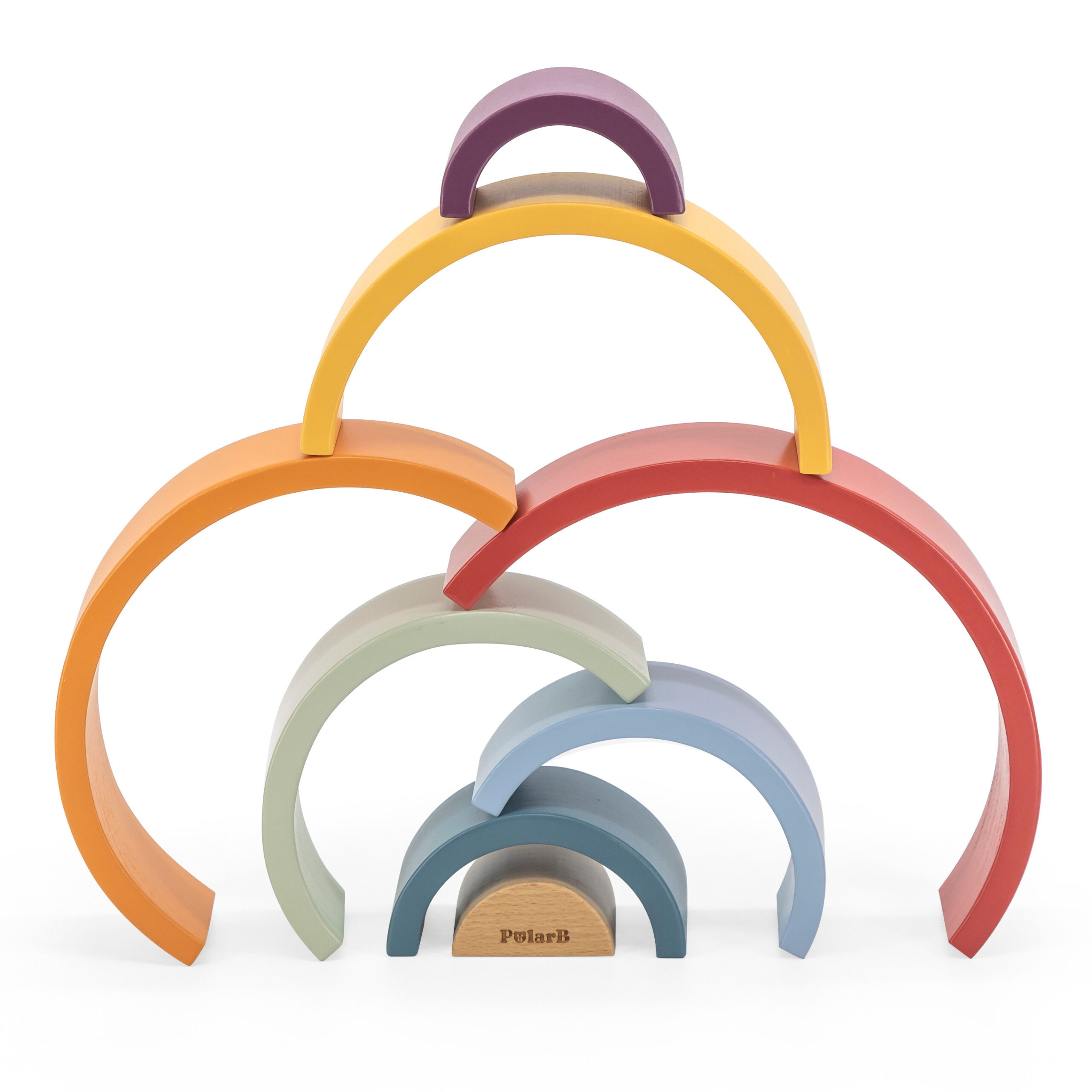 VIGA PolarB drveni Rainbow puzzle kreativni Montessori kocke - Slika 7