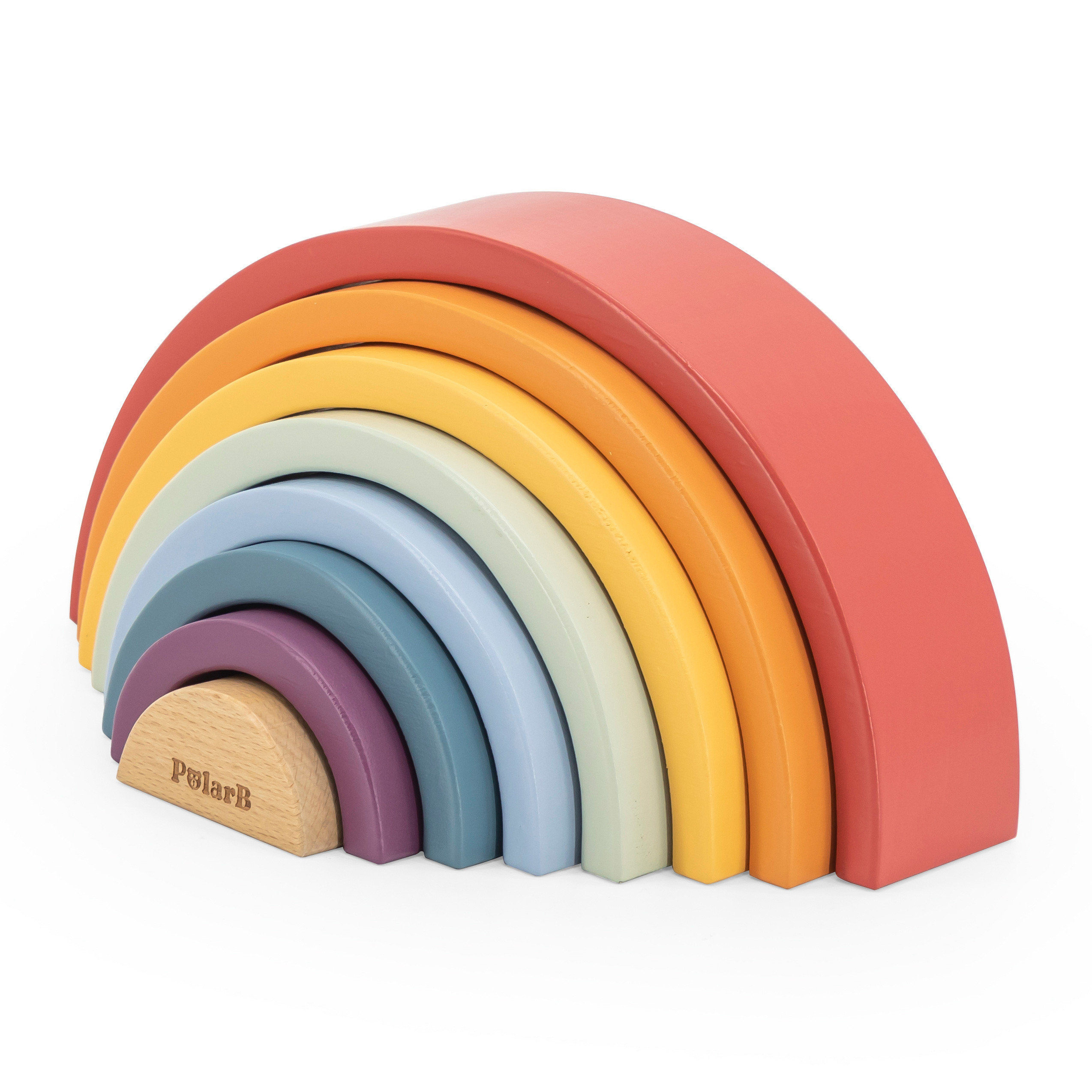 VIGA PolarB drveni Rainbow puzzle kreativni Montessori kocke - Slika 8