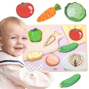 VIGA drvena slagalica Montessori 2u1 povrće figurice