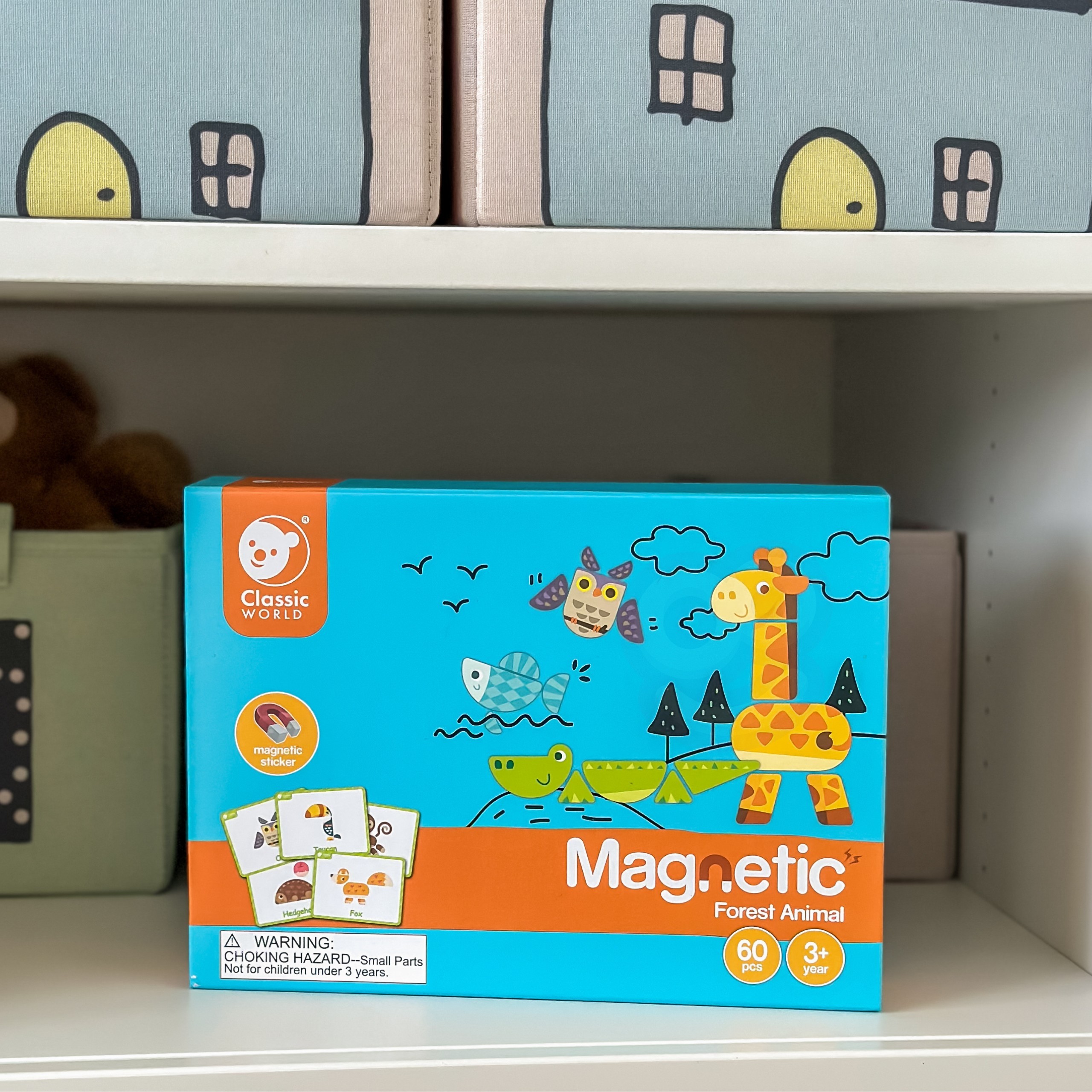 CLASSIC WORLD magnetski puzzle životinje ploča kocke Memory puzzle 60 dijelova - Slika 8