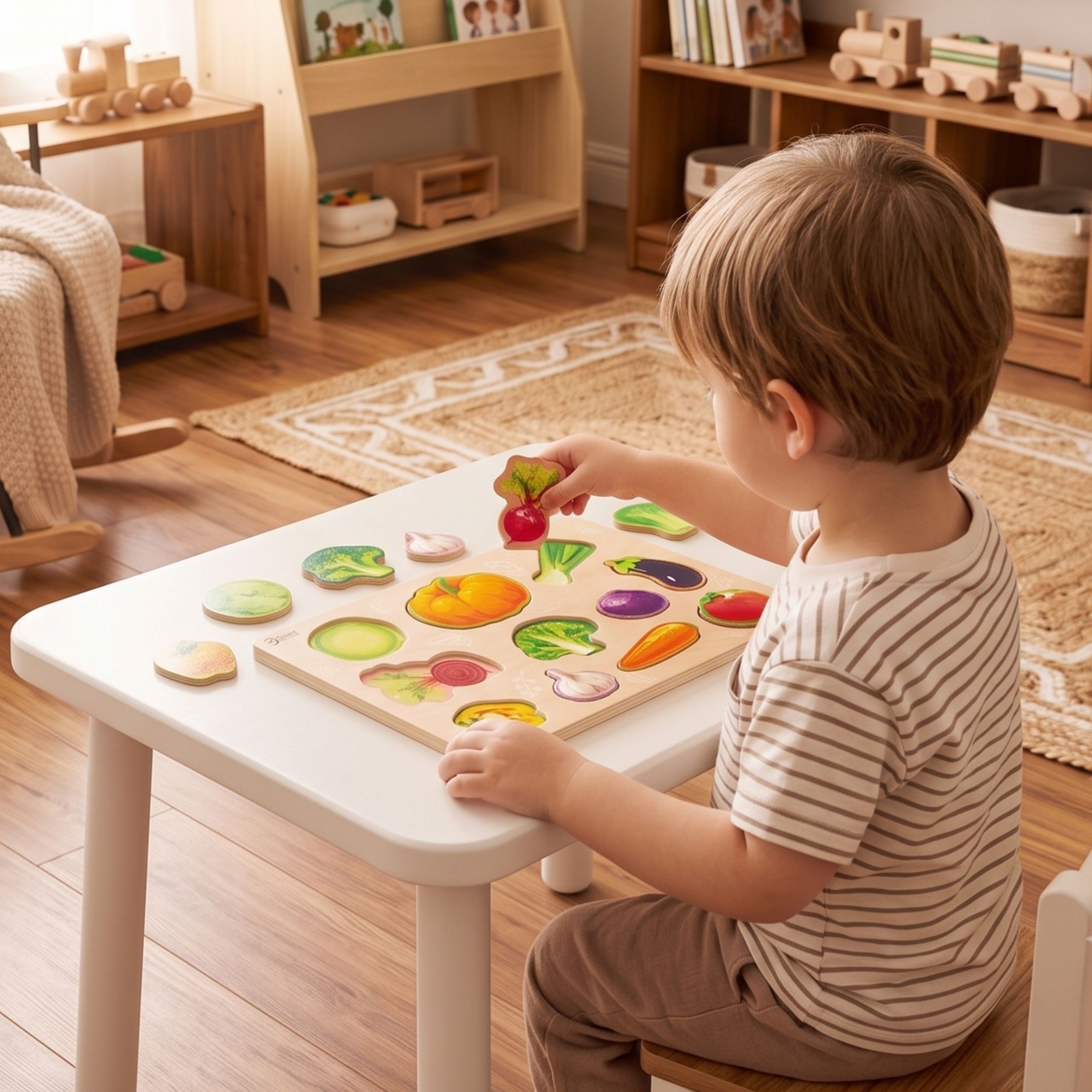 CLASSIC WORLD Wooden Montessori Vegetable Puzzle - Slika 3