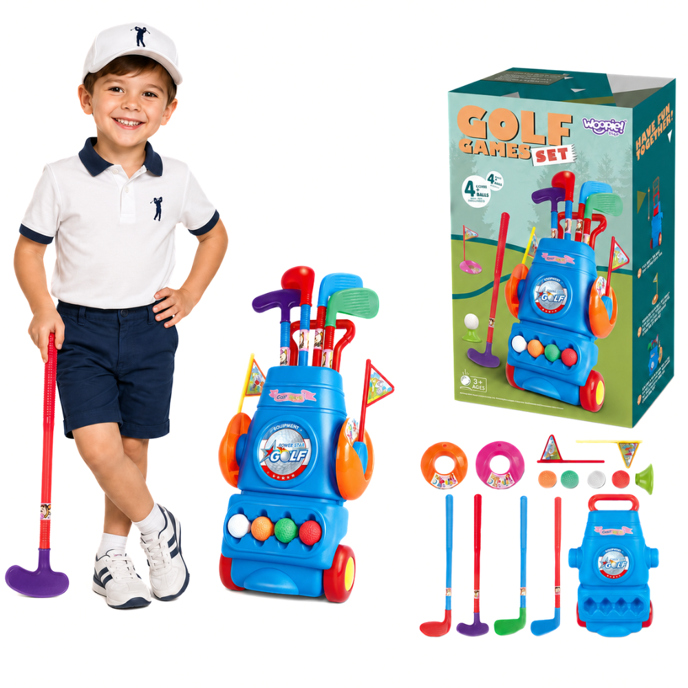 WOOPIE Golf Set + Wheeled Accessory Stand