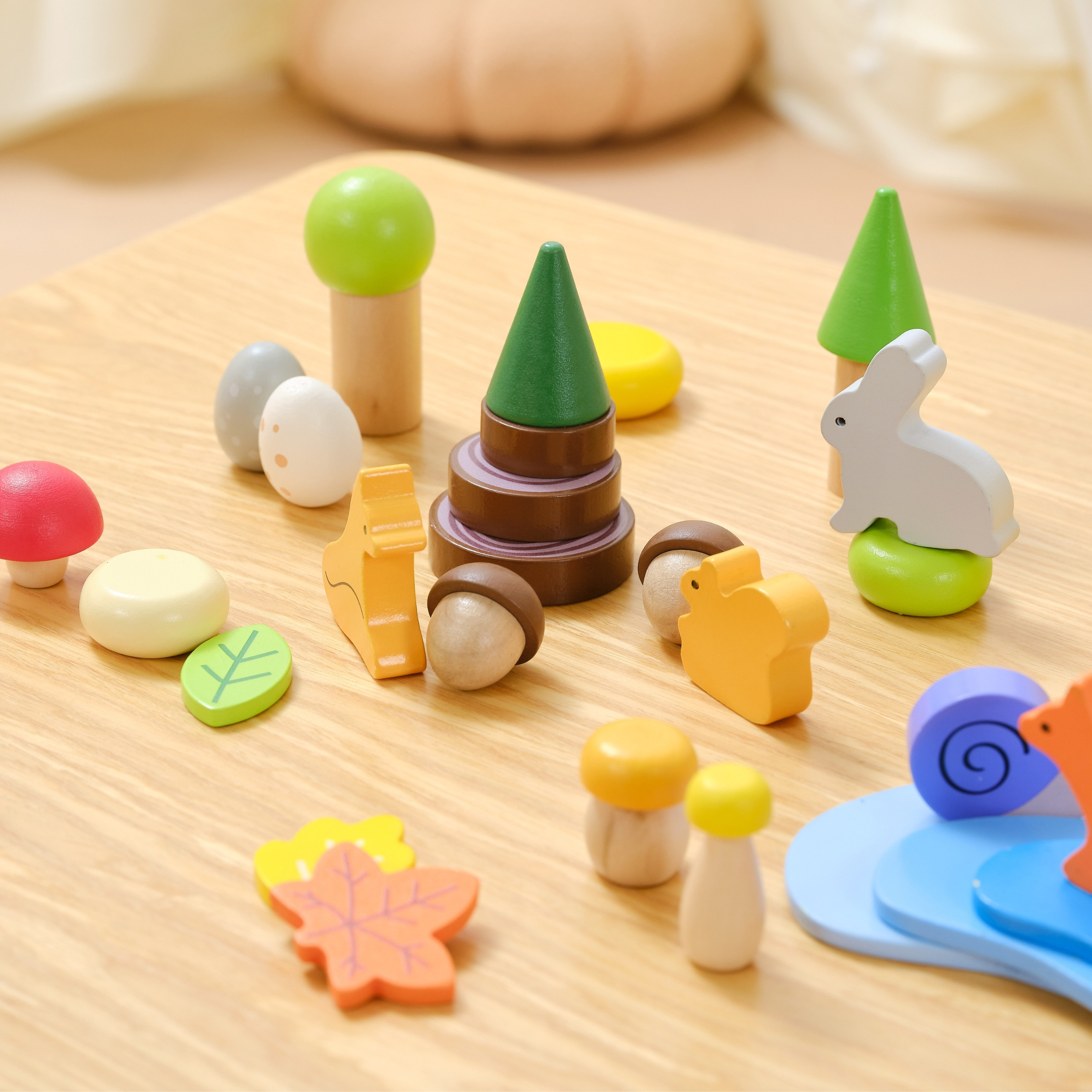 VIGA Wooden Blocks Colorful Forest Tales Box 58 pcs. - Slika 3