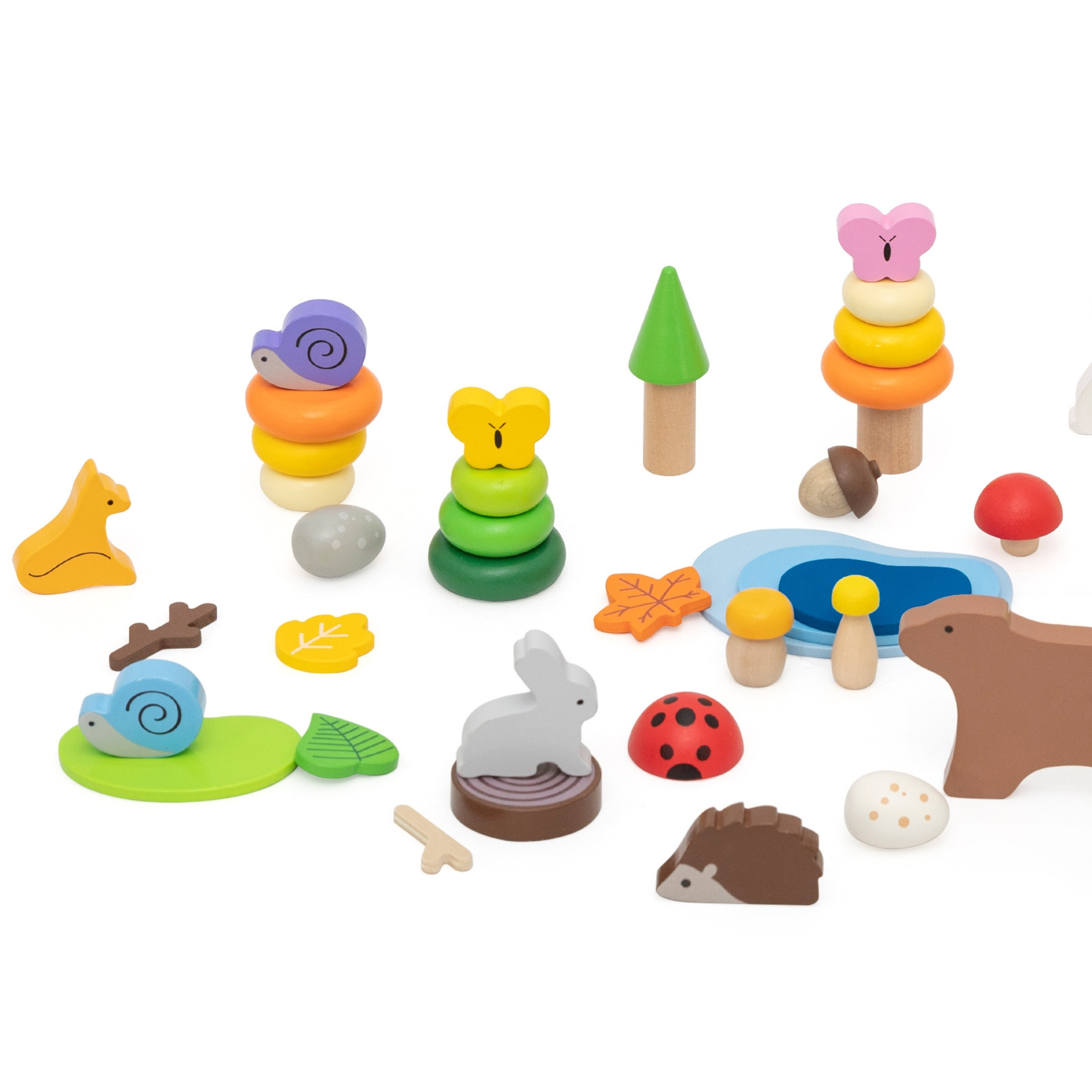 VIGA Wooden Blocks Colorful Forest Tales Box 58 pcs. - Slika 7