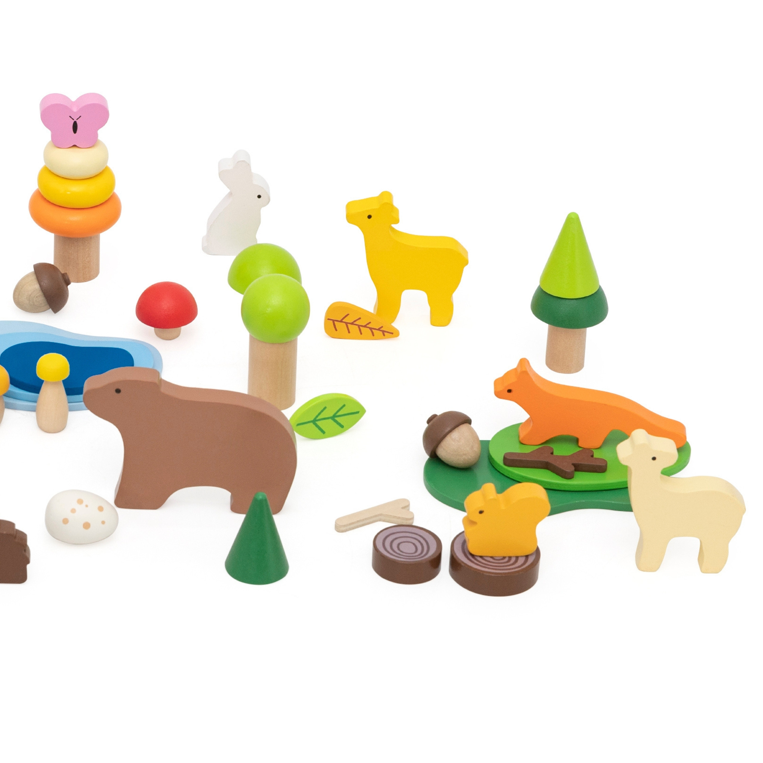 VIGA Wooden Blocks Colorful Forest Tales Box 58 pcs. - Slika 8