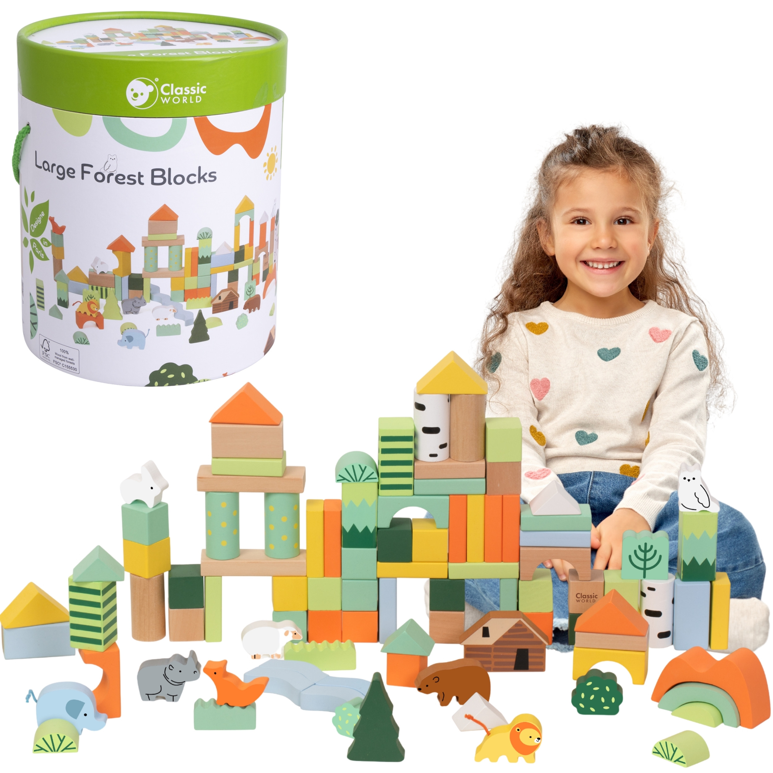 CLASSIC WORLD set drvene kocke Forest World 100 dijelova