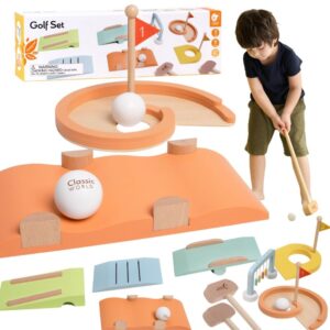 CLASSIC WORLD Wooden Golf Set Various Obstacles