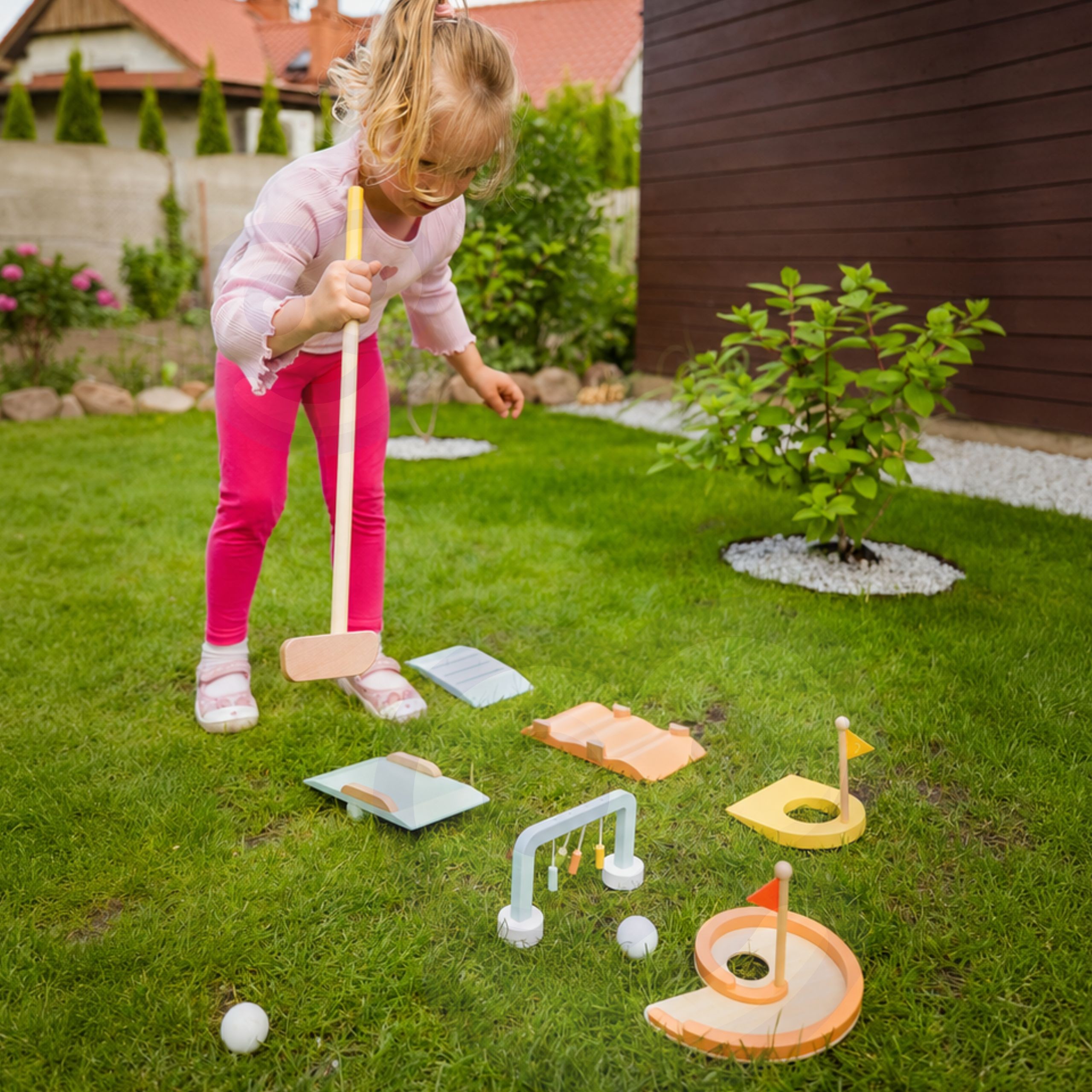 CLASSIC WORLD Wooden Golf Set Various Obstacles - Slika 2