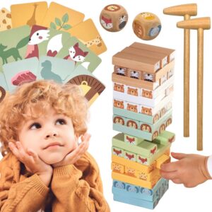 WOOPIE GREEN Skill Game “Wobbling Tower” Animals 82 pcs FSC