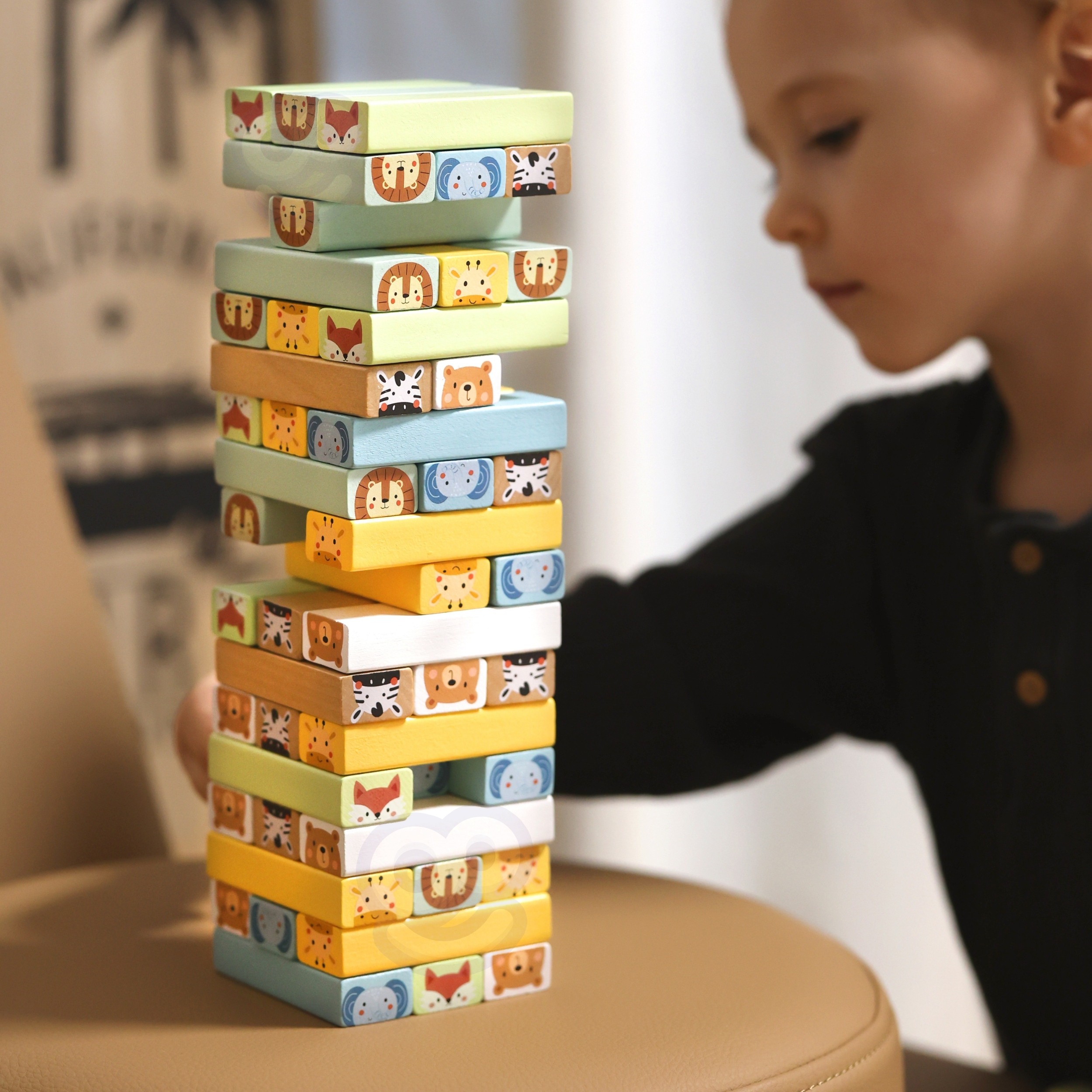 WOOPIE GREEN Skill Game "Wobbling Tower" Animals 82 pcs FSC - Slika 2