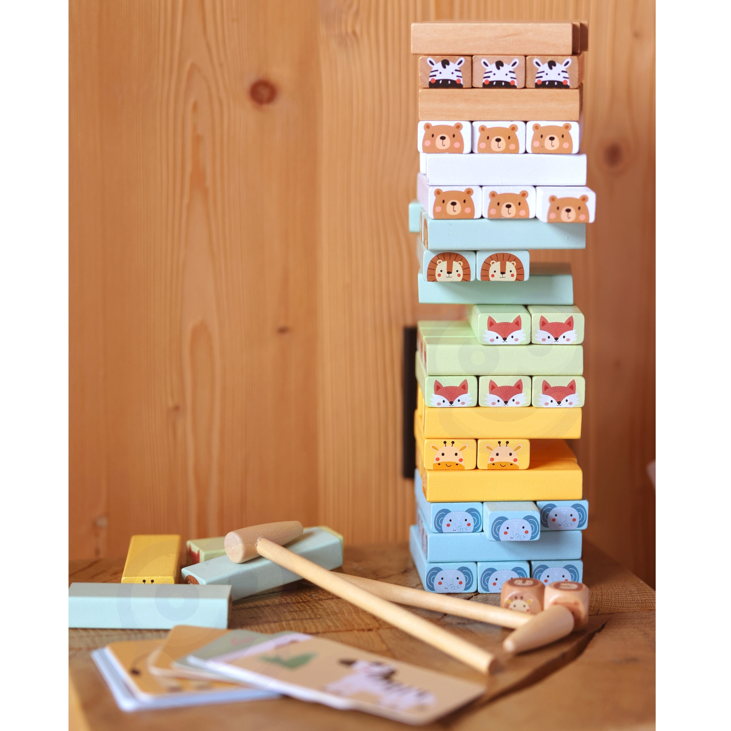 WOOPIE GREEN Skill Game "Wobbling Tower" Animals 82 pcs FSC - Slika 8