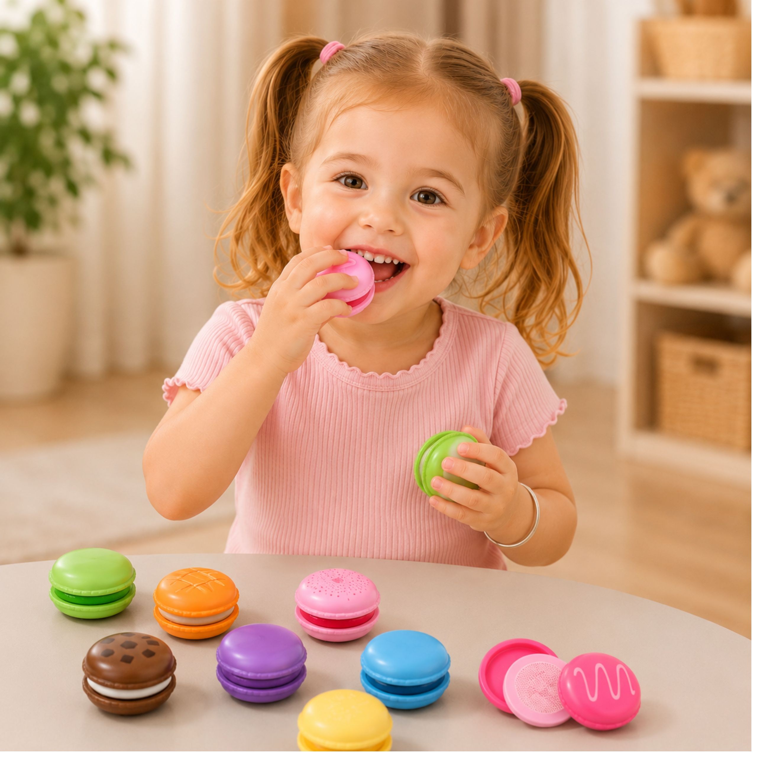 VIGA Wooden Cookies Colorful Cookies Macaroon Set 8 pcs - Slika 2