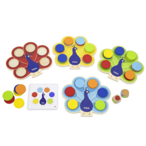 VIGA drveni Match Colors igra Peacock Tail Montessori + Cards