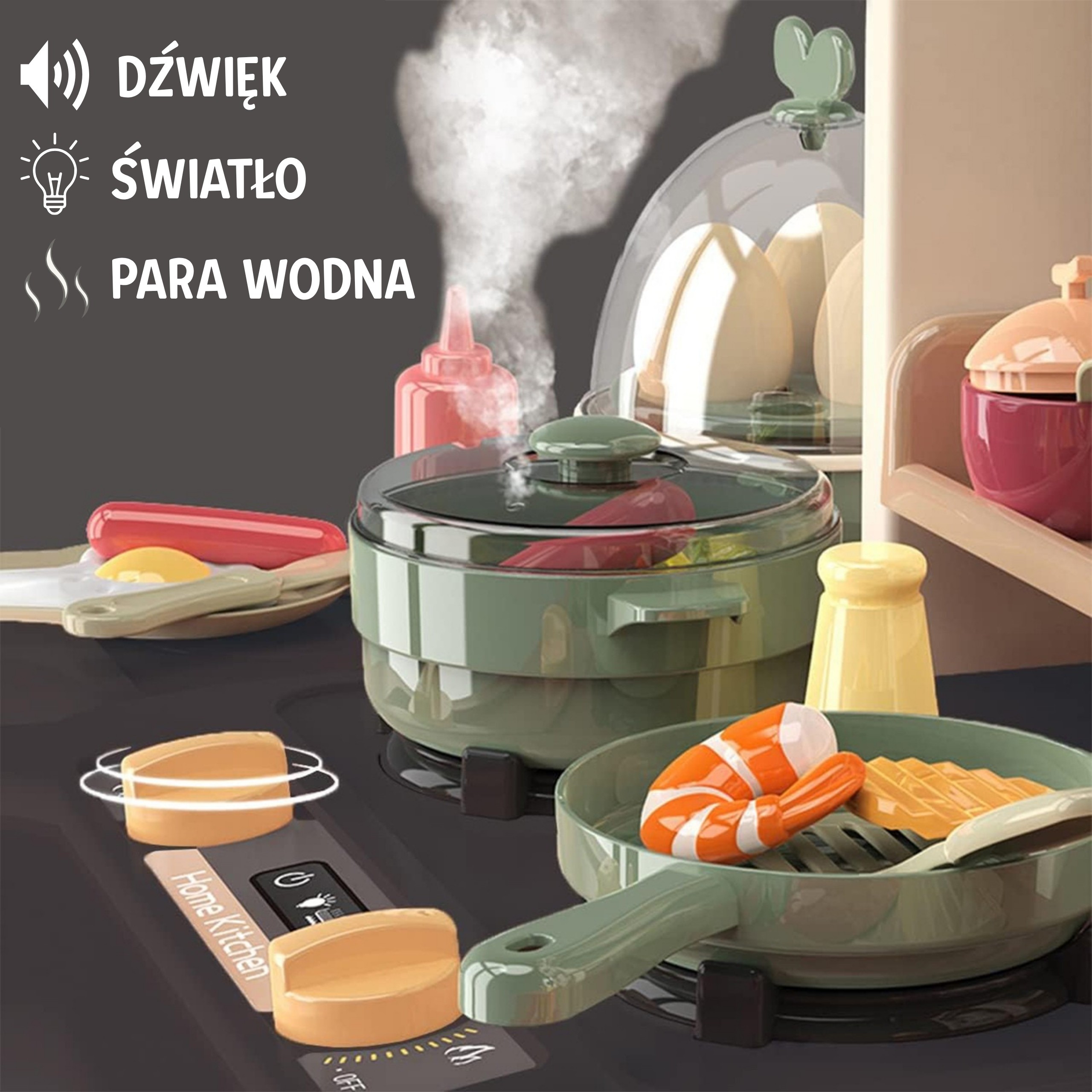 WOOPIE Interactive Kitchen with Steam Faucet with Water Circulation Effects 88 pcs. - Slika 2