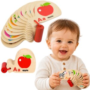 VIGA Wooden Montessori Alphabet and English Learning Book