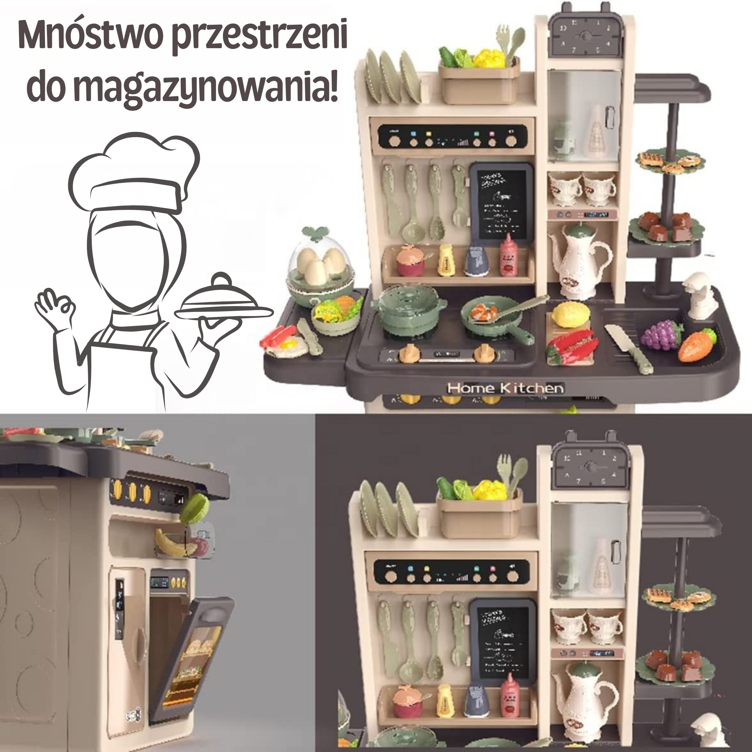 WOOPIE Interactive Kitchen with Steam Faucet with Water Circulation Effects 88 pcs. - Slika 7
