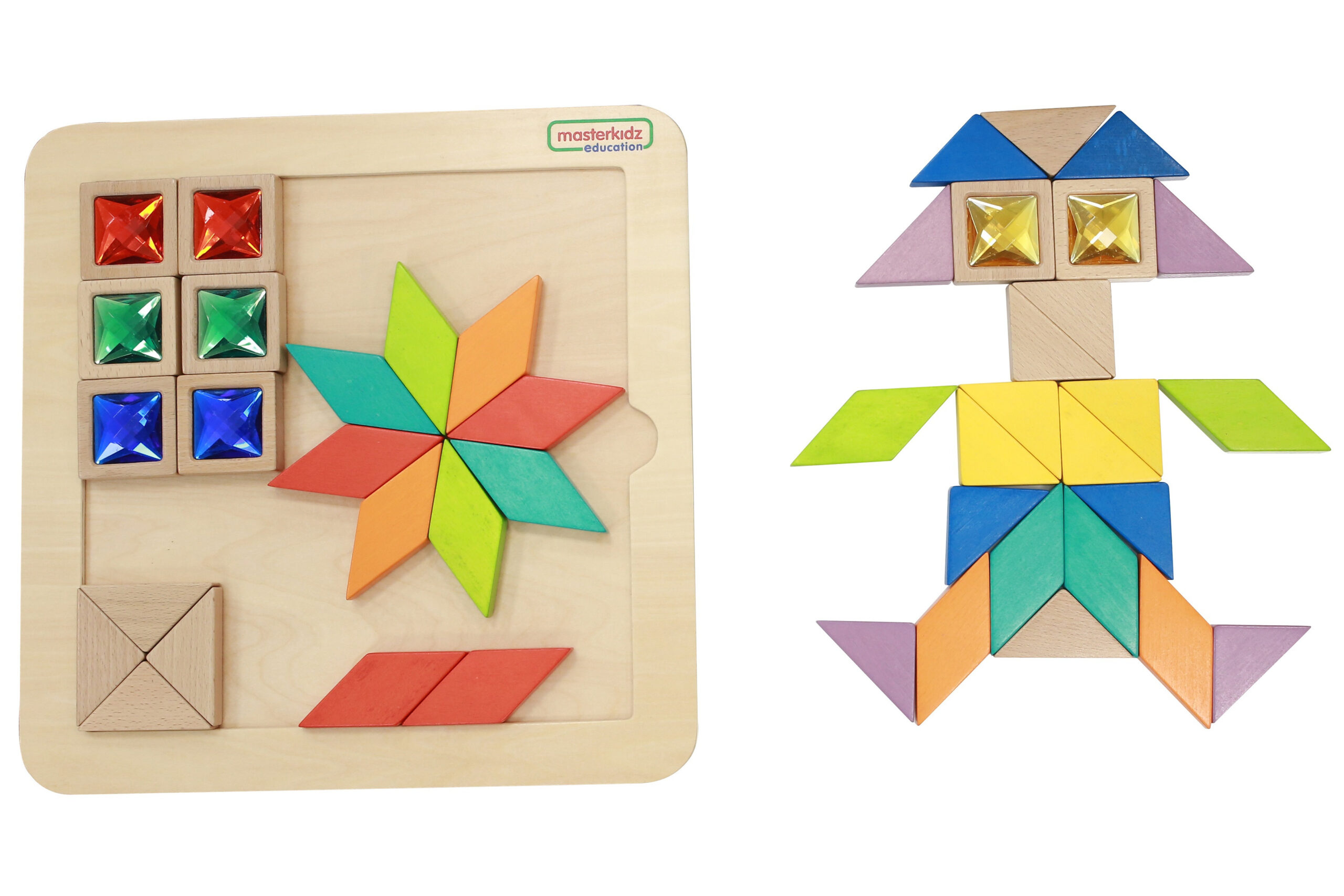 MASTERKIDZ Montessori Tangram Color and Shape Learning Mosaic Puzzle - Slika 3