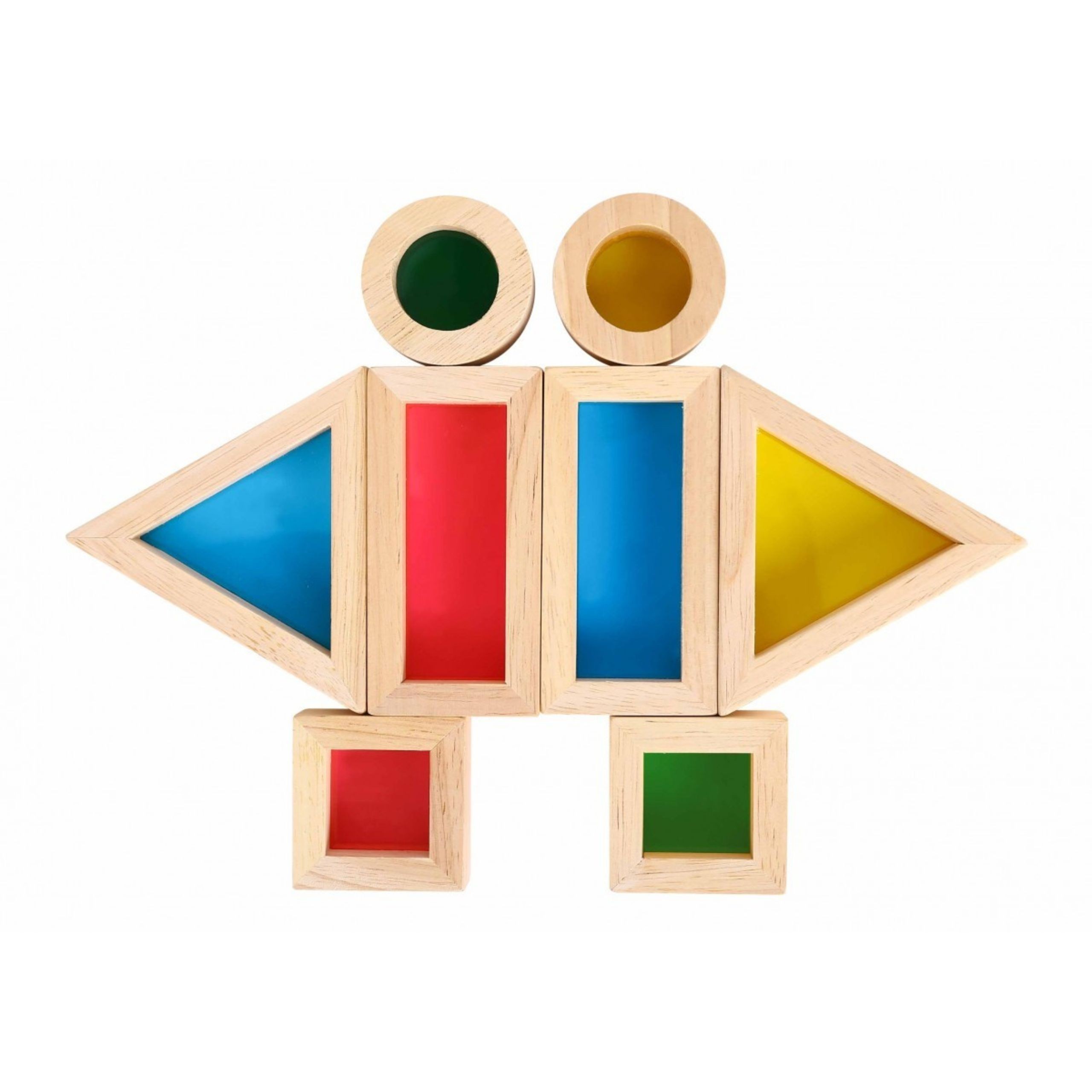 TOOKY TOY Wooden Colorful Mirror Blocks Set of 8 pieces FSC - Slika 7