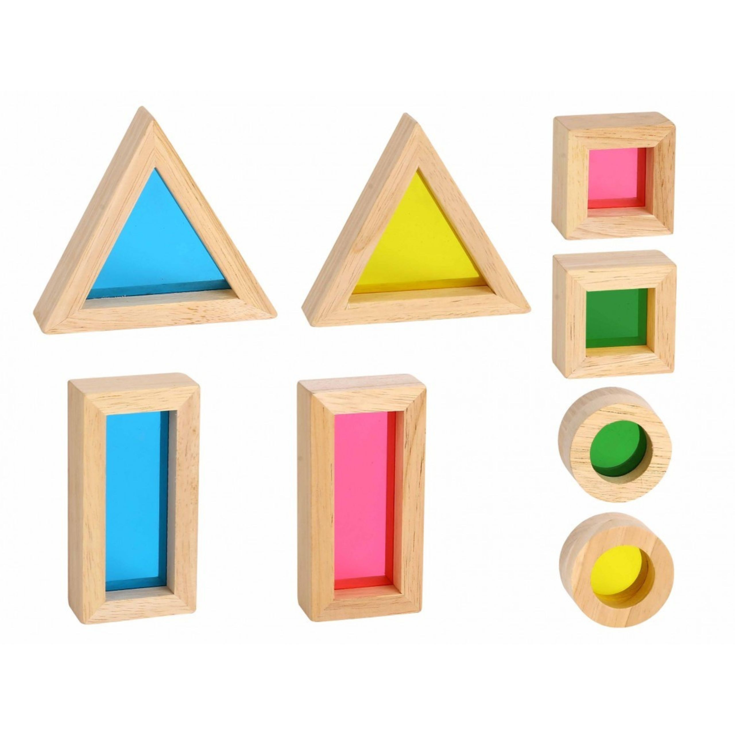 TOOKY TOY Wooden Colorful Mirror Blocks Set of 8 pieces FSC - Slika 8