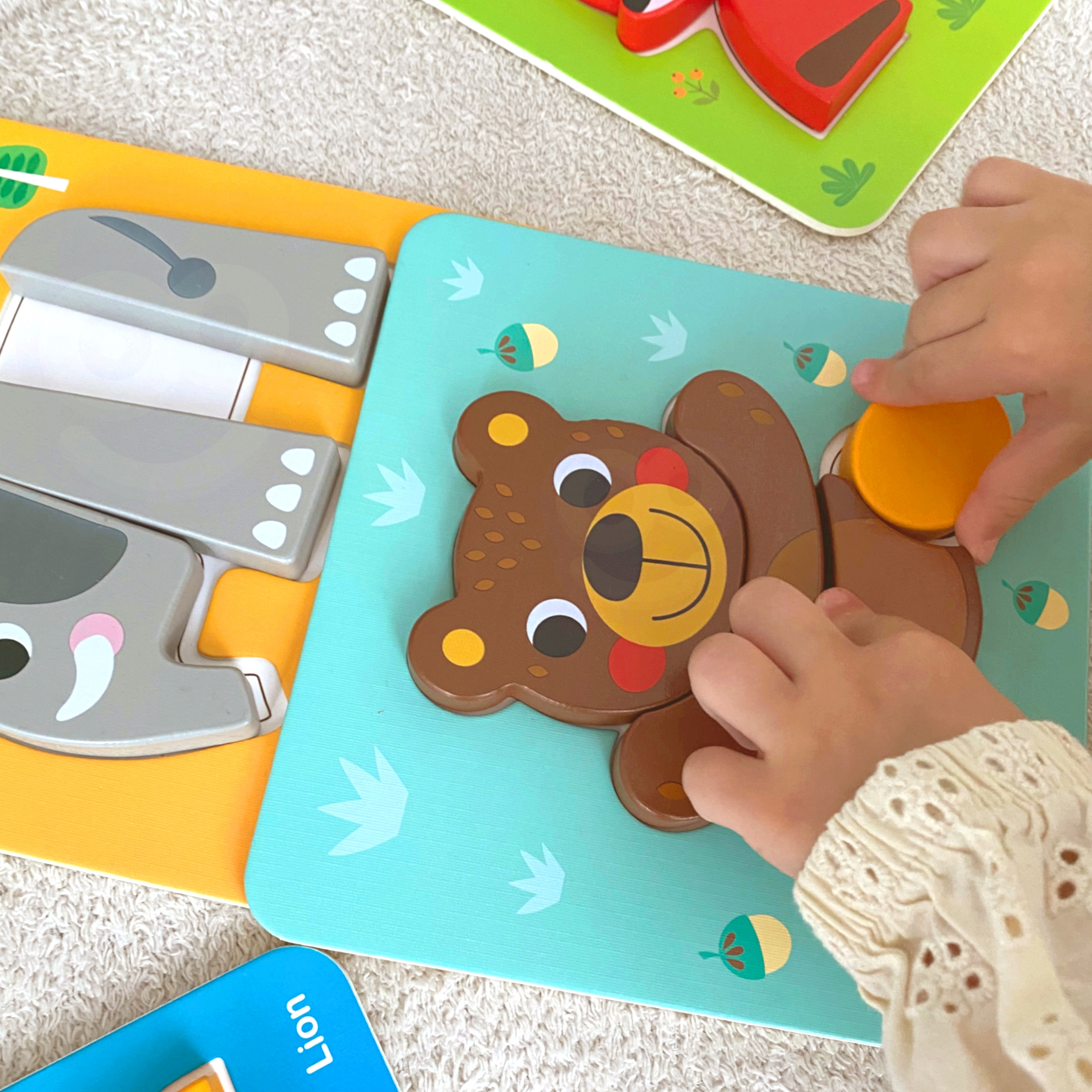 WOOPIE GREEN Wooden Puzzle Blocks Animals Montessori FSC 34pcs. - Slika 3