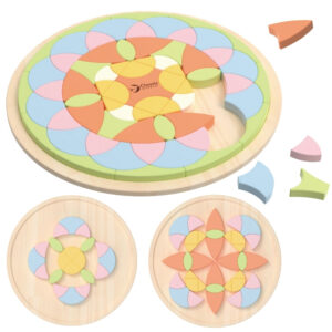 CLASSIC WORLD Pastel Mandala Montessori Puzzle Mosaic Flowers