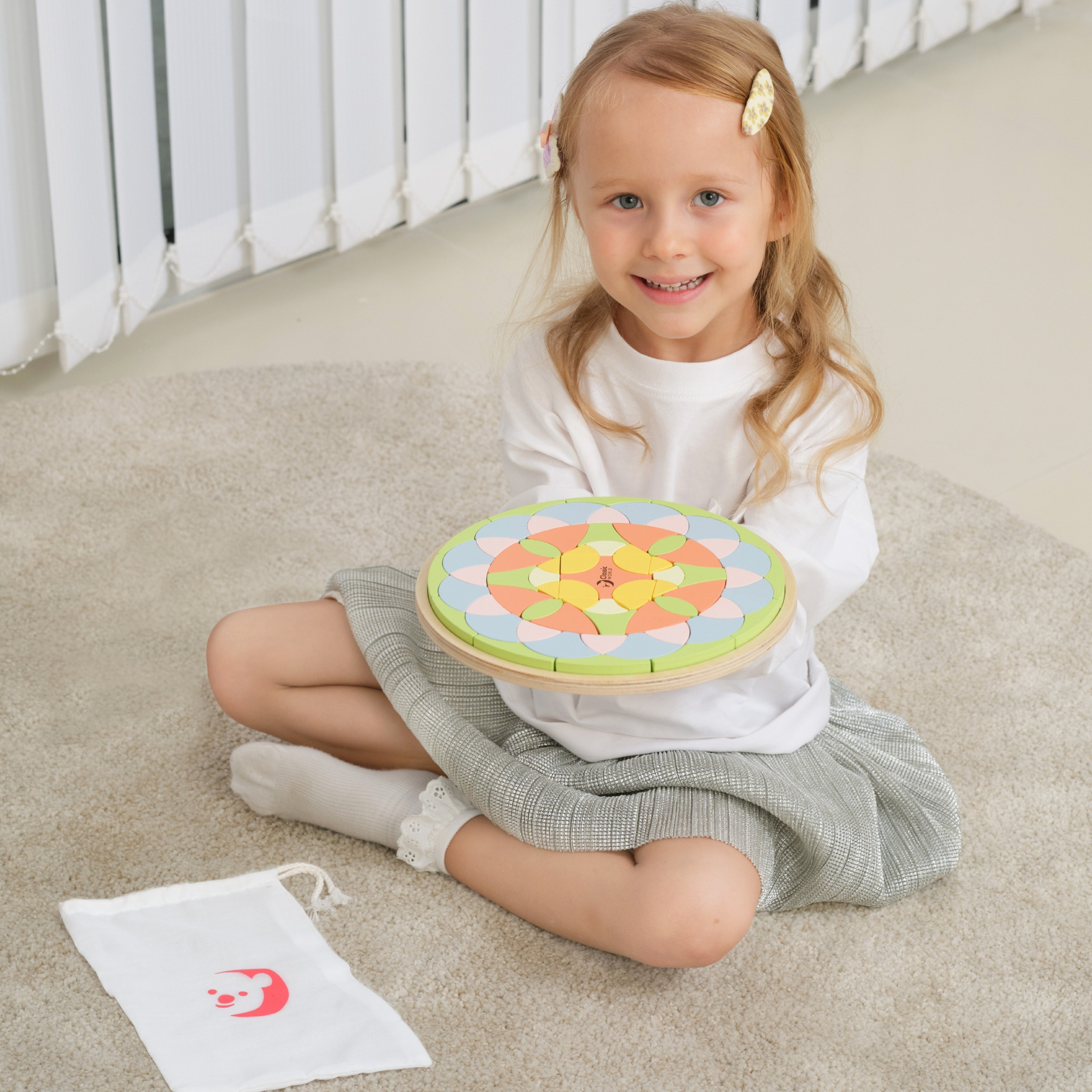 CLASSIC WORLD Pastel Mandala Montessori Puzzle Mosaic Flowers - Slika 2