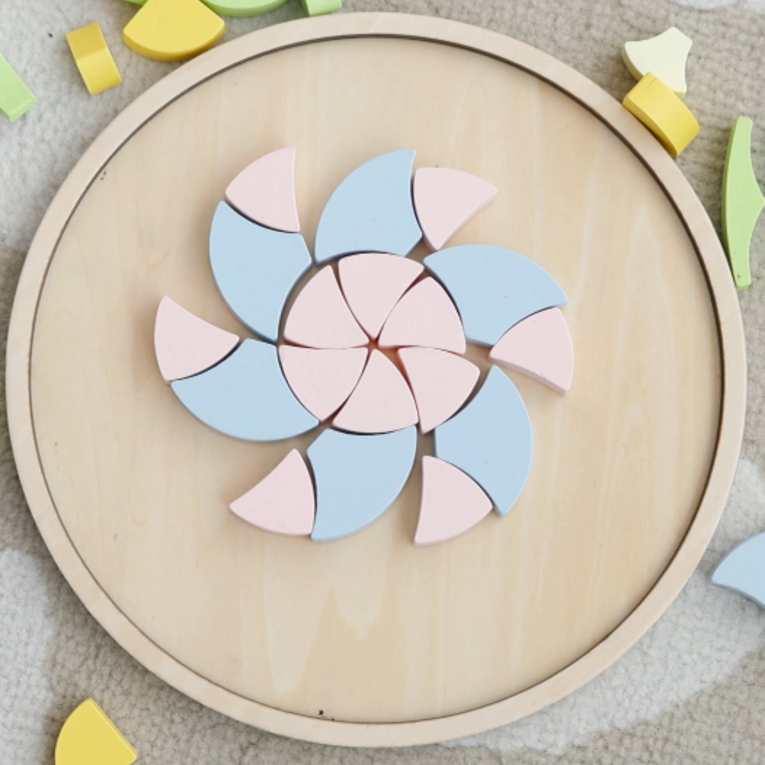 CLASSIC WORLD Pastel Mandala Montessori Puzzle Mosaic Flowers - Slika 4