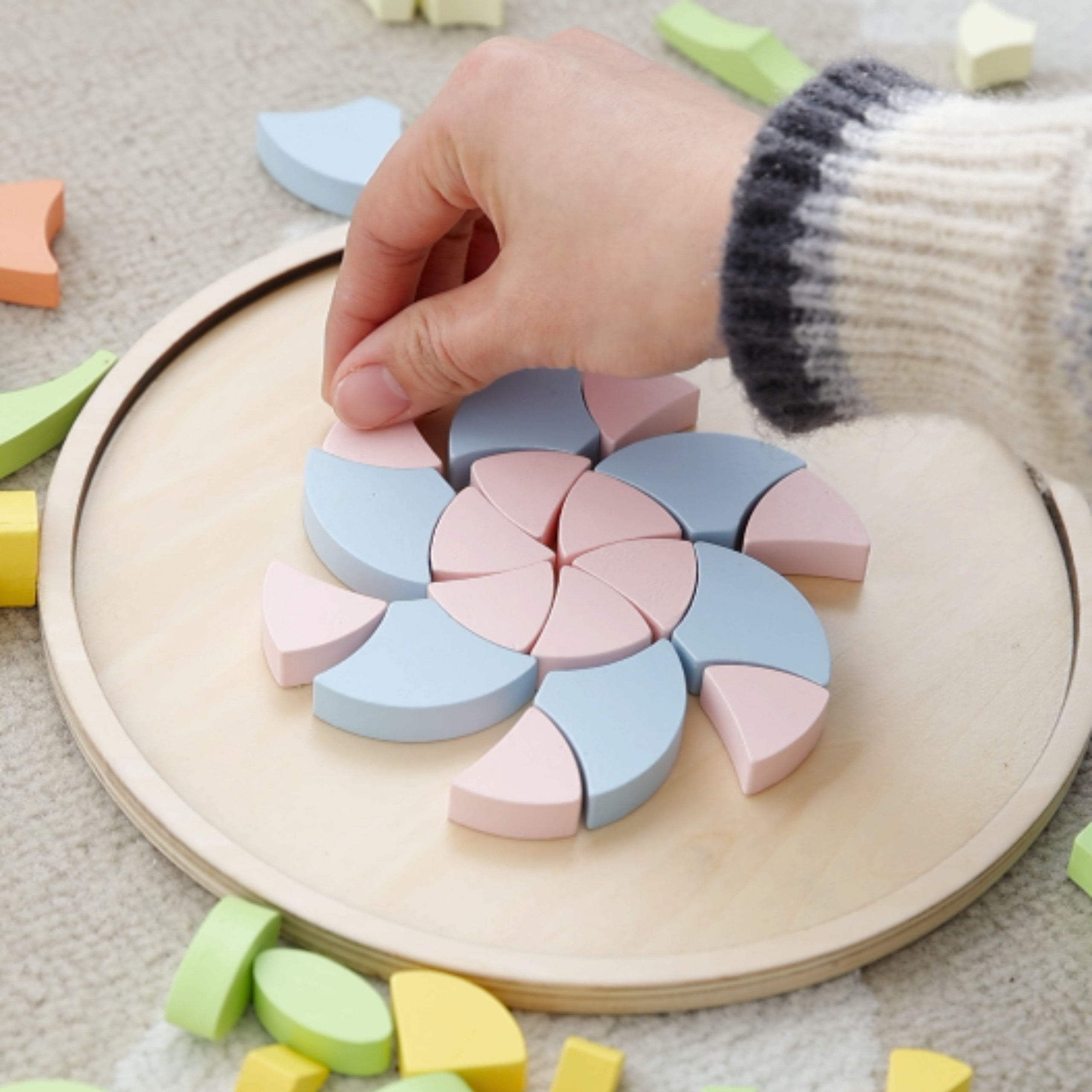 CLASSIC WORLD Pastel Mandala Montessori Puzzle Mosaic Flowers - Slika 5