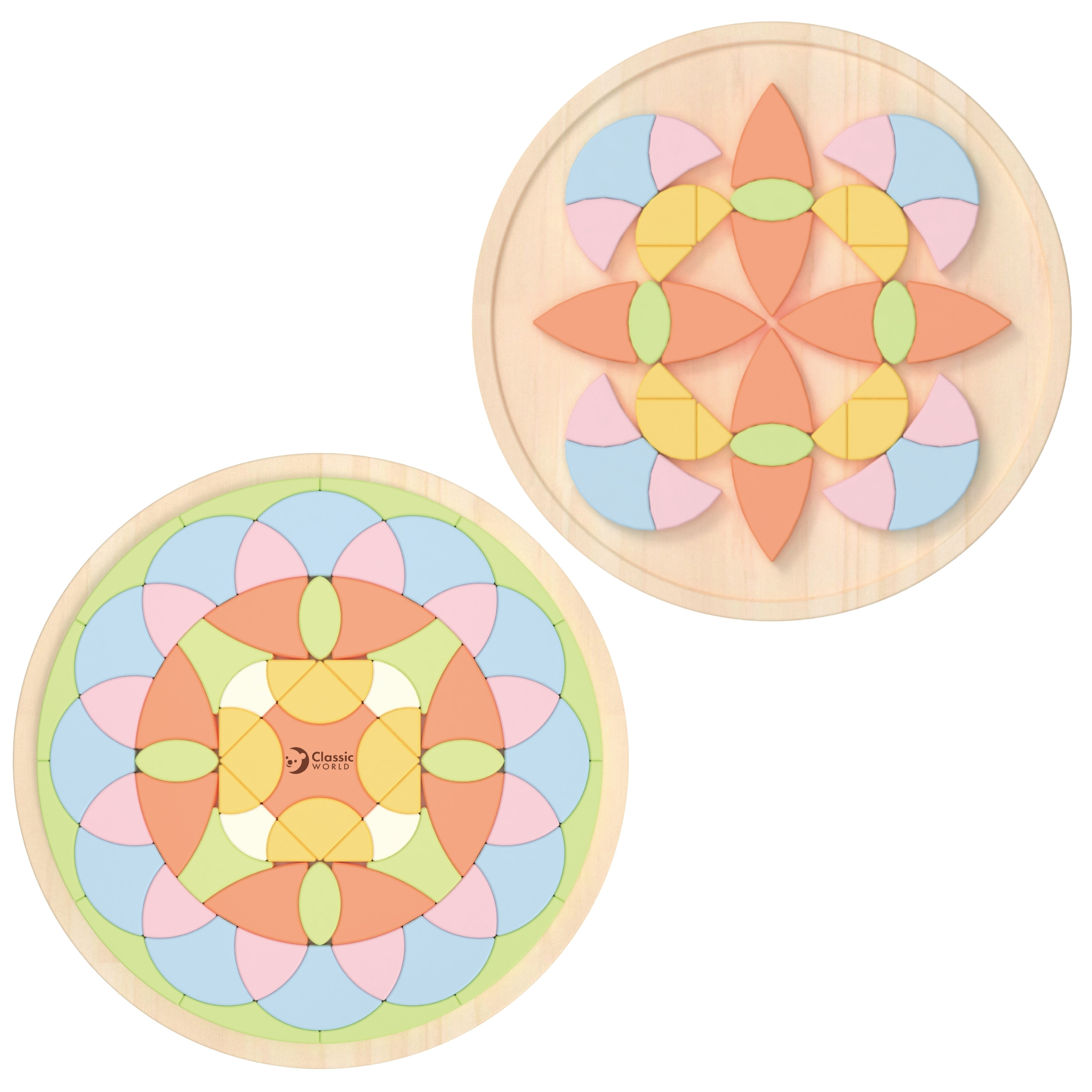 CLASSIC WORLD Pastel Mandala Montessori Puzzle Mosaic Flowers - Slika 6