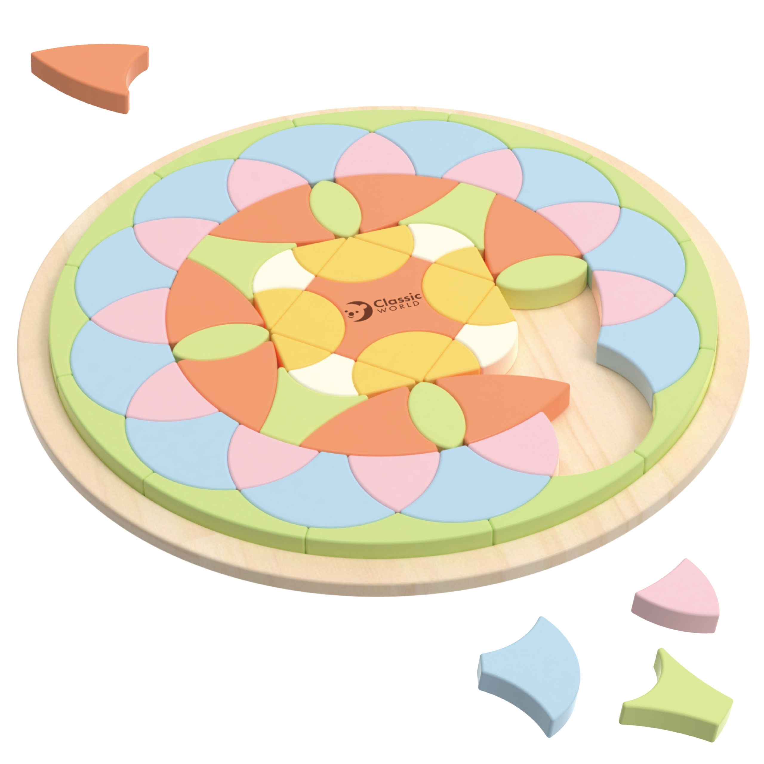CLASSIC WORLD Pastel Mandala Montessori Puzzle Mosaic Flowers - Slika 8