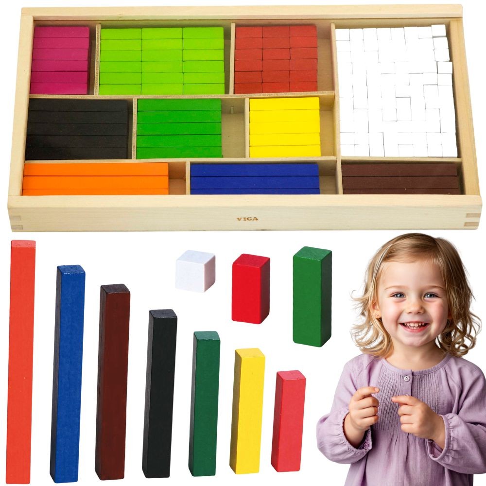 VIGA Wooden Educational Sticks Mathematical Cuisenaire Blocks