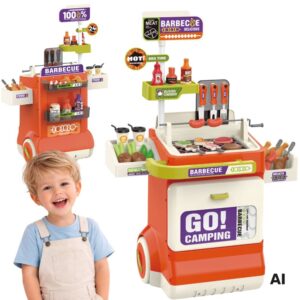 WOOPIE Interactive BBQ Grilling Cart 51-piece Grill Stand Real Grilling Effects