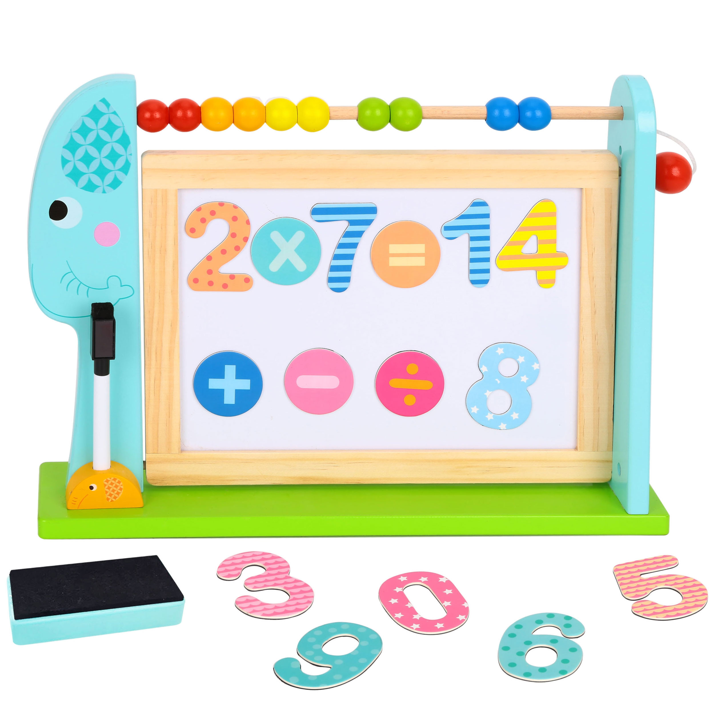 TOOKY TOY Large Wooden Double-Sided Magnetic + Chalk Board - Slika 2