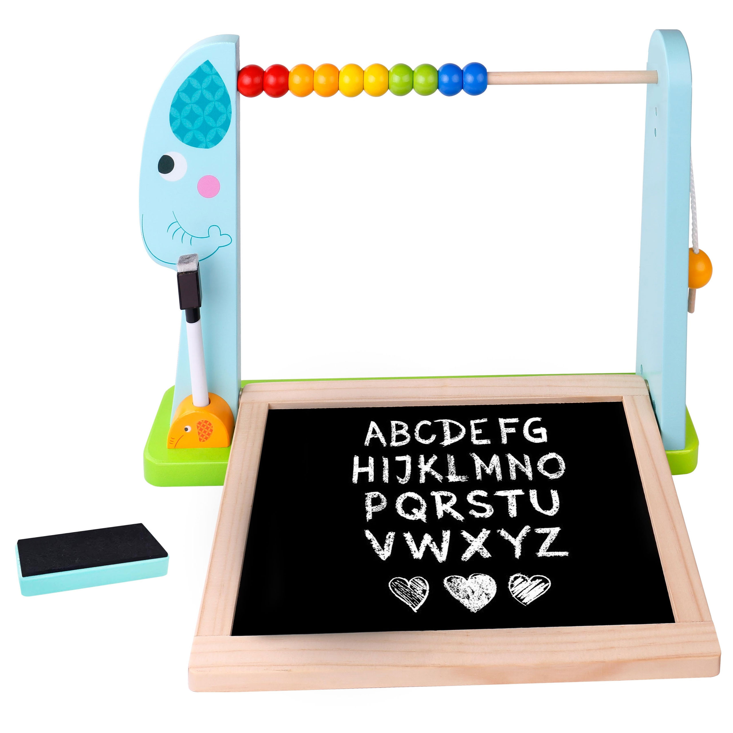 TOOKY TOY Large Wooden Double-Sided Magnetic + Chalk Board - Slika 3
