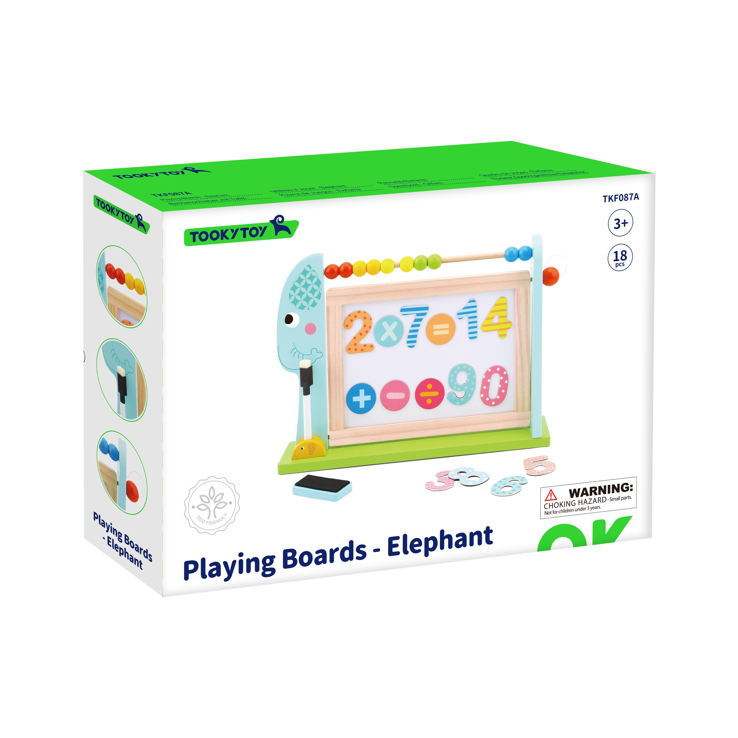 TOOKY TOY Large Wooden Double-Sided Magnetic + Chalk Board - Slika 4