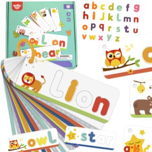 TOOKY TOY Montessori Alphabet Puzzle Learning Letters Words Animals 57 pcs.