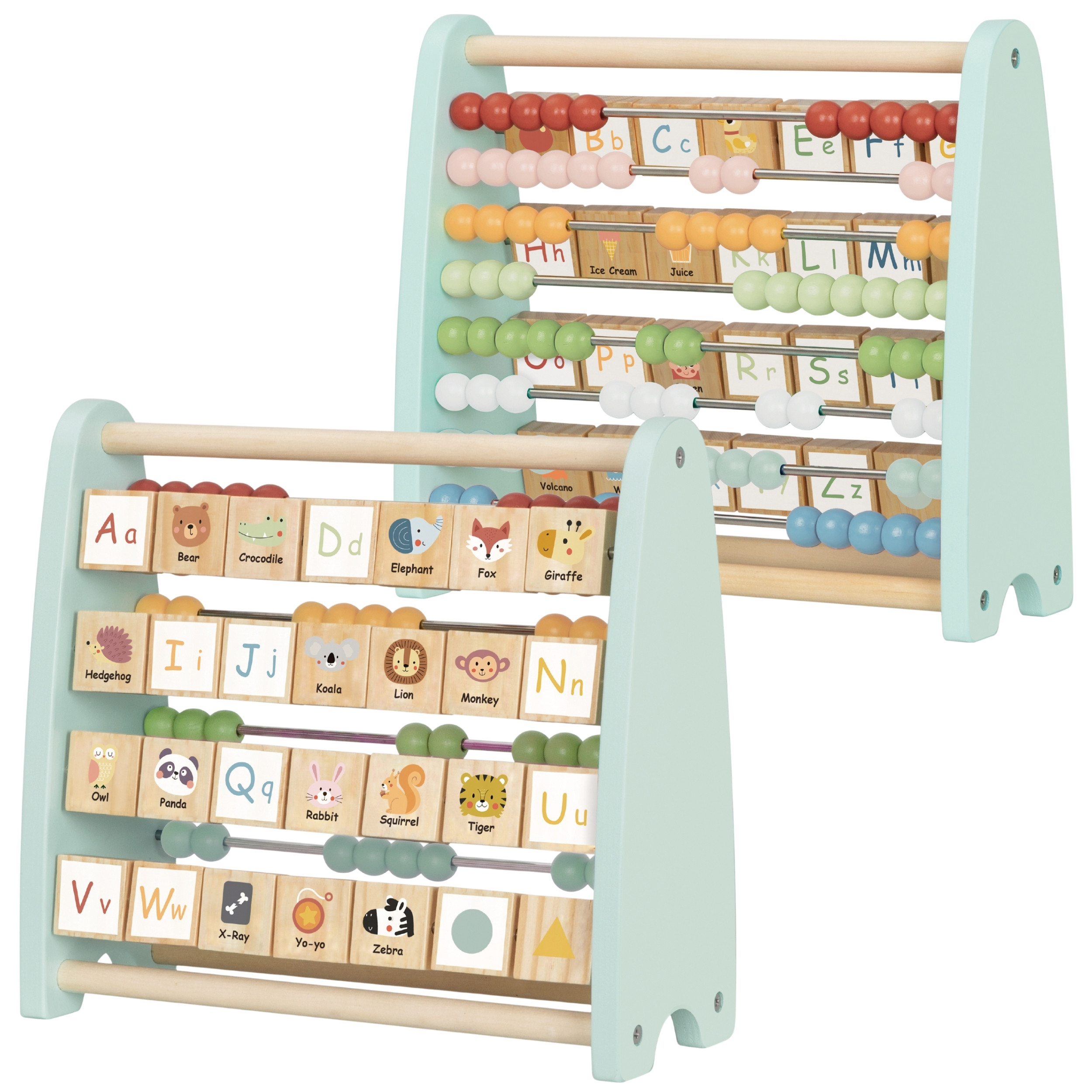 TOOKY TOY Double-Sided Abacus Alphabet Pictures