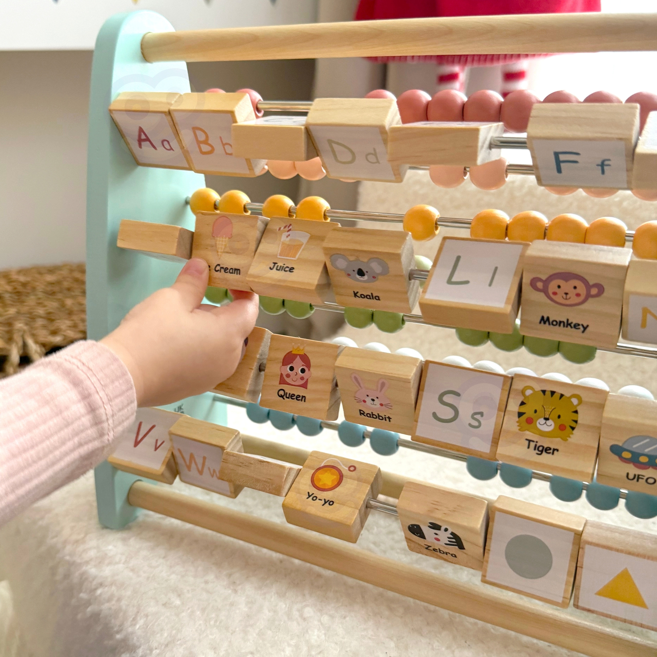 TOOKY TOY Double-Sided Abacus Alphabet Pictures - Slika 4