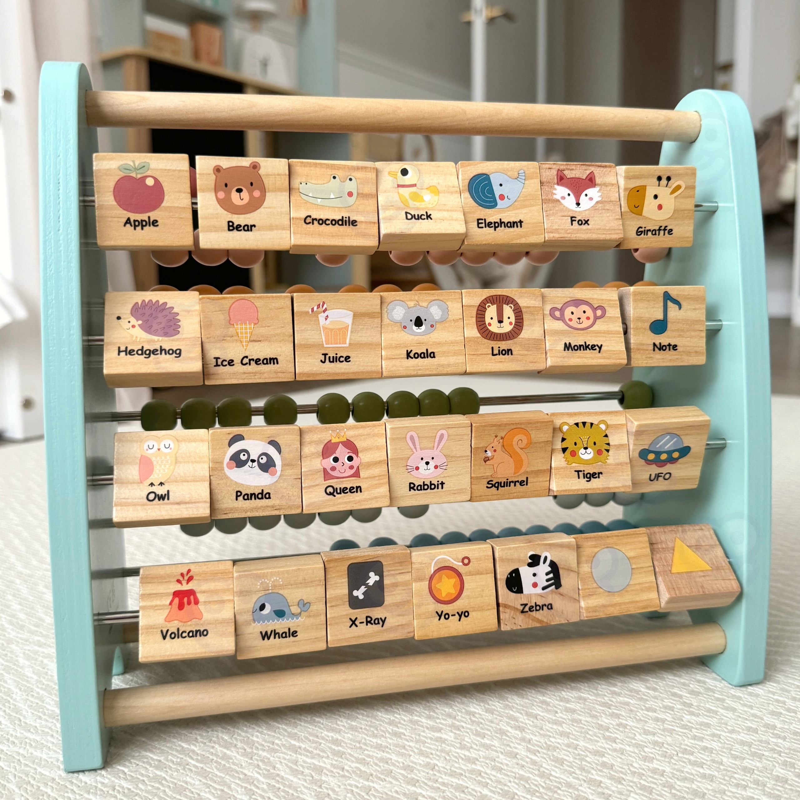 TOOKY TOY Double-Sided Abacus Alphabet Pictures - Slika 5