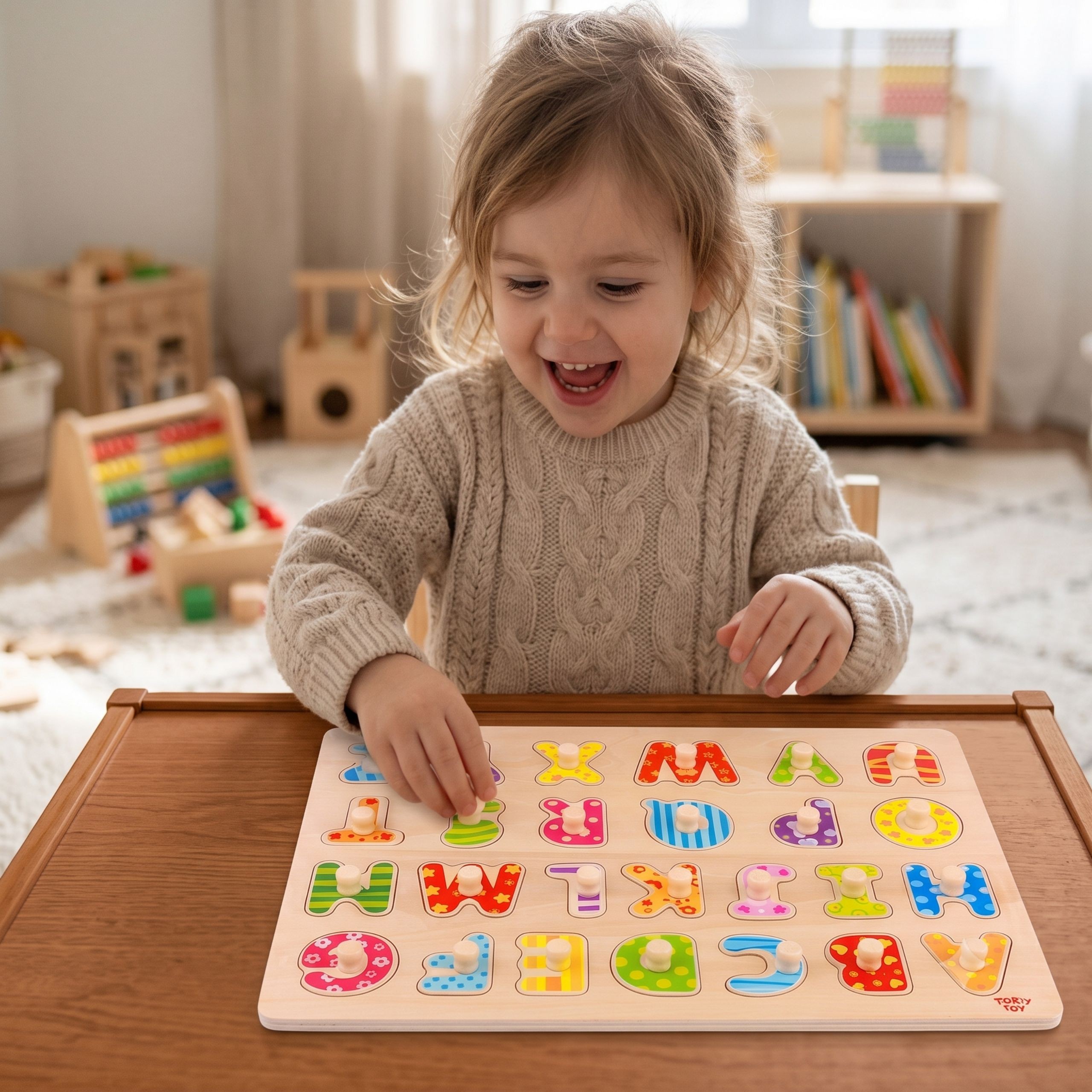 TOOKY TOY Puzzle Montessori Alphabet Puzzle with Pins - Slika 2