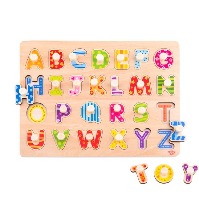 TOOKY TOY Puzzle Montessori Alphabet Puzzle with Pins - Slika 4