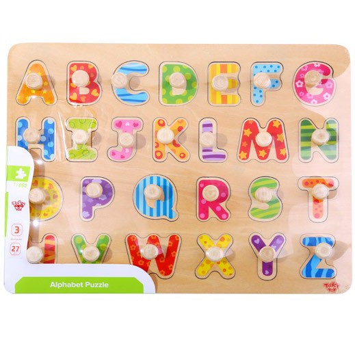 TOOKY TOY Puzzle Montessori Alphabet Puzzle with Pins - Slika 7